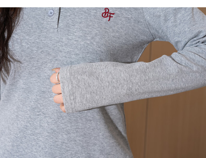 TonLion Autumn And Winter Long-Sleeve T-Shirt for Women, Wearable As Outerwear, Round Neck with Spliced Lace Trim, Slimming Effect 13