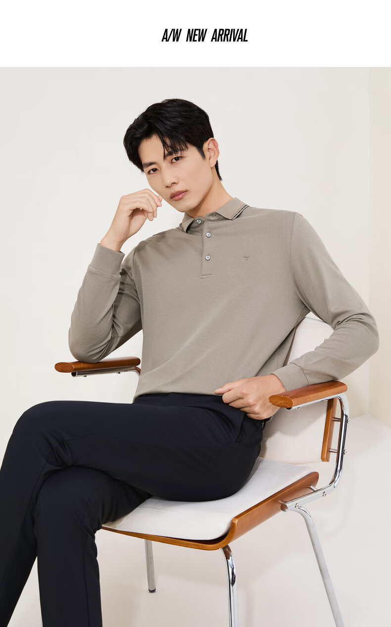 SEVEN Long Sleeve Polo Shirt Men Autumn Winter Warm Fleece Collar 8