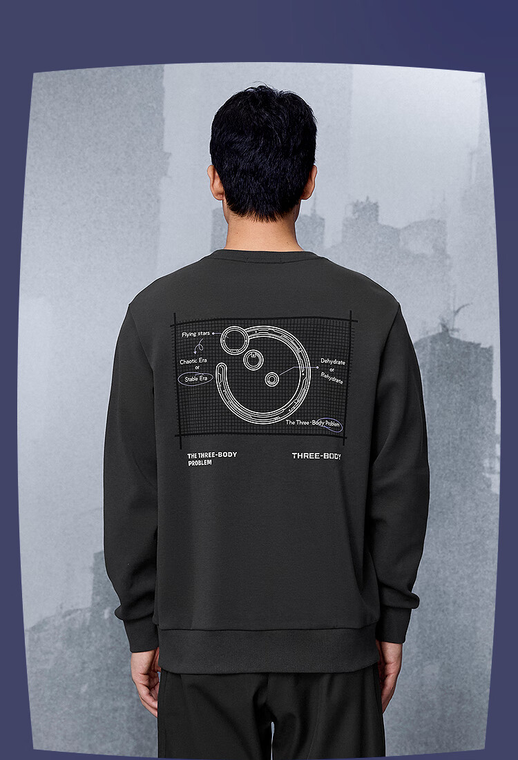HLAHLA Men's Sports Sweatshirt Three-Body Civilization Super Symbol Series Crew Neck Long Sleeve Autumn 6
