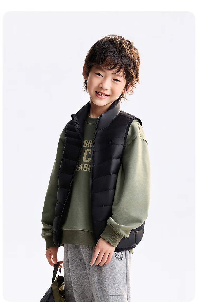 Annil Kids Boys and Girls Short Down Vest 2025 Winter New Hui Ling Purple 110cm 9