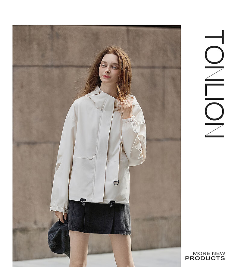 TonLion 2025 Autumn Women's Hooded Short Jacket 3