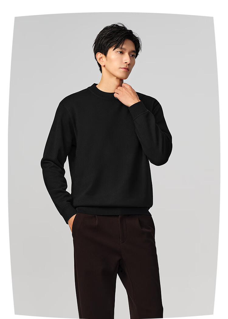 HLAHLA Men's Warm Knitted Sweater 25 Crew Neck Fleece Lined Thick Soft Winter Pullover 6