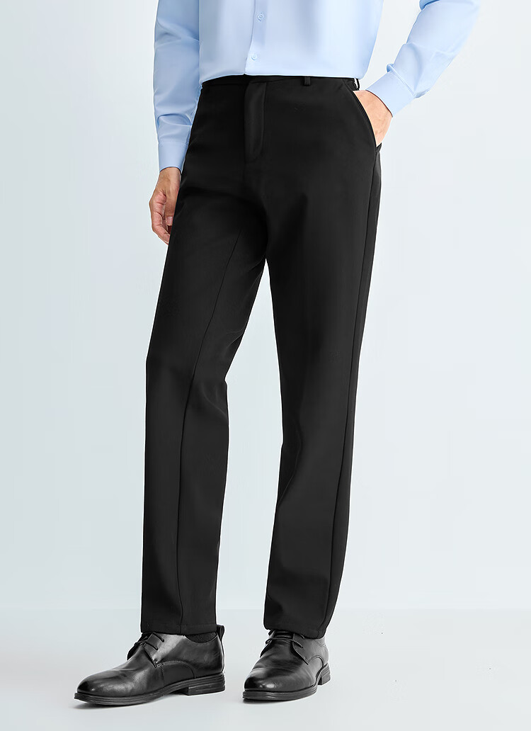HLAHLA Men's Dress Pants 25 Light Business Fashion Solid Color Wrinkle-Free Embroidered Winter Trousers 2