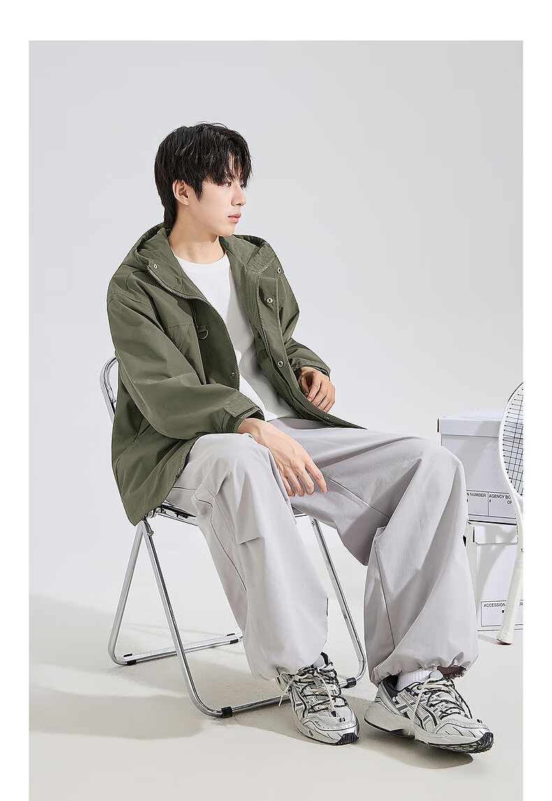 TonLion 2026 Autumn Men's Hooded Jacket, Double Pockets, Front Chest Logo, Short Style, Sporty Trendy Youth Outerwear 10