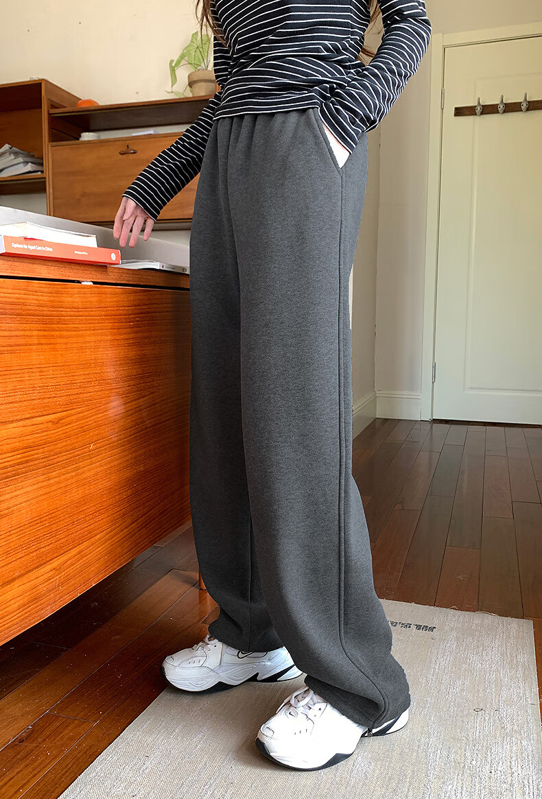 TonLion 2025 Winter Drawstring Jogger Fleece-Lined Women's Casual Straight-Leg Pants 2