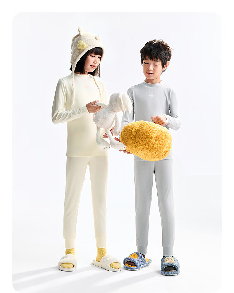 Annil Kids Boys and Girls Autumn Clothes Set 2025 New Milk Candy White 140cm 7