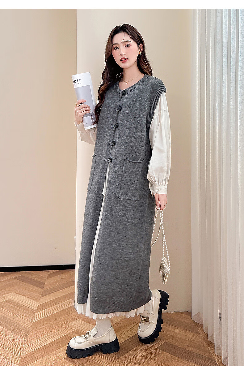 TonLion 2025 Autumn Winter Designer Style Long Women's Cardigan Vest 5