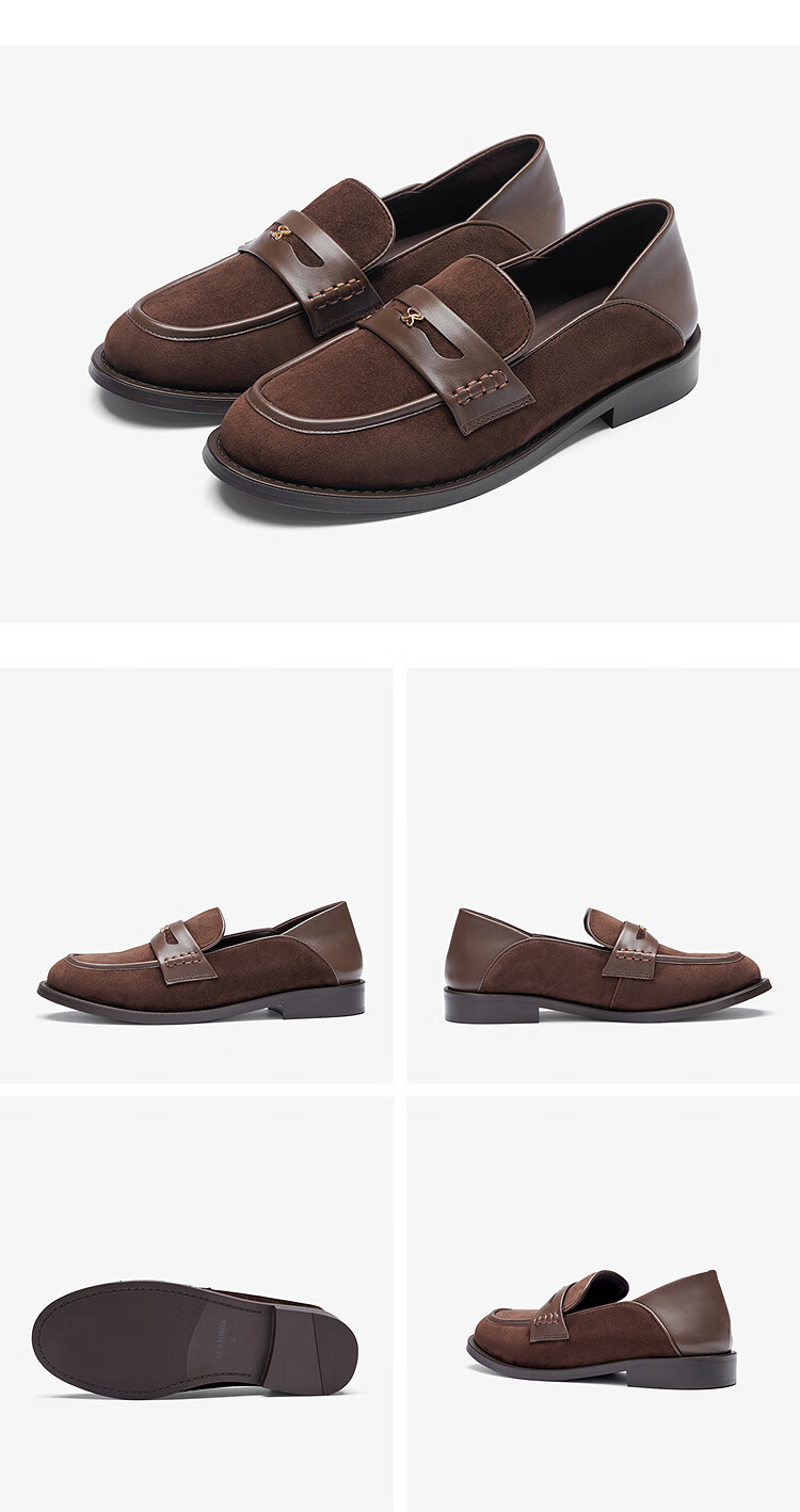 Le Saunda 2026 Spring Summer Fashion Chunky Heel Sheepskin Commuter Loafers Women 6T21101 Warm Apricot BES39 6