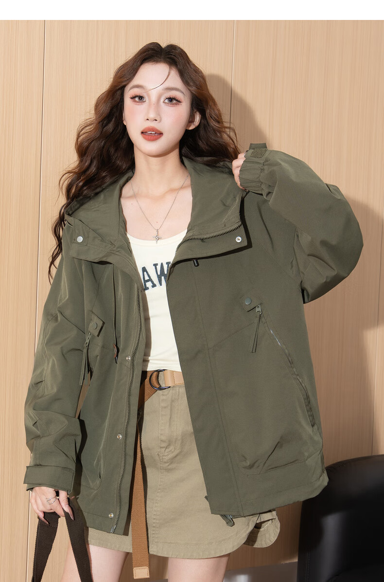TonLion 2026 Spring Autumn Women's Jacket Casual High-End Fashion Hooded Coat Ins Style 30