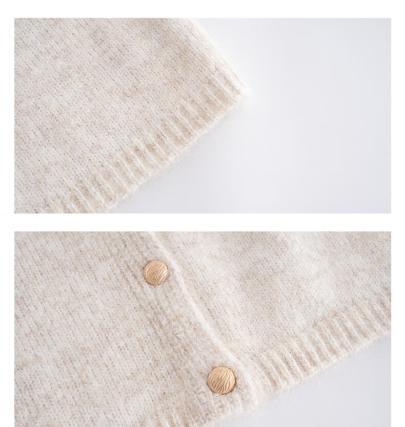 TonLion 2025 Autumn Winter Women's Simple Style Crew Neck Cardigan Jacket 11