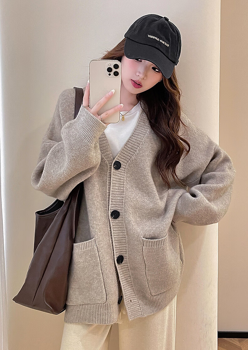 TonLion 2025 Autumn Winter Casual Loose Simple Versatile Cardigan Jacket for Women 2