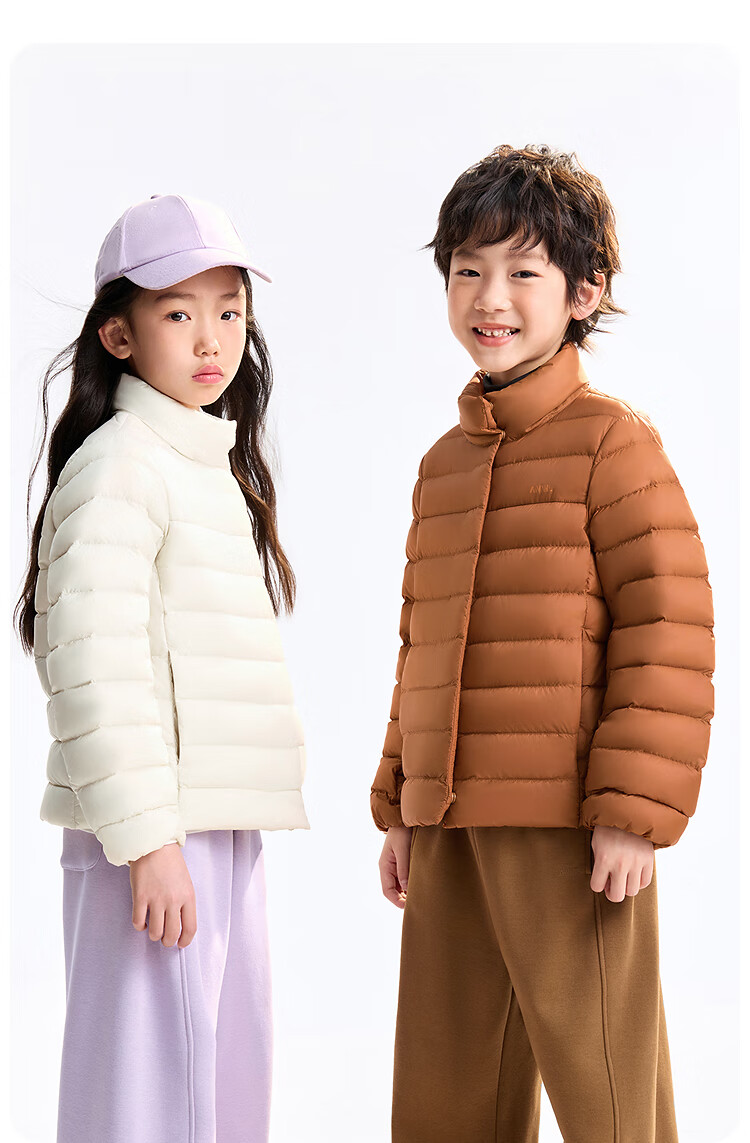 Annil Kids Boys and Girls Short Stand Collar Down Jacket 2025 Winter New Cambridge Blue 120cm 16