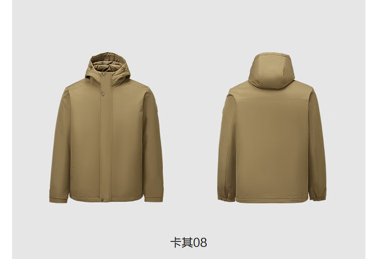 HLAHLA Men's Cotton Padded Jacket 25 Light Business Classic Series Hooded Coat Winter 8