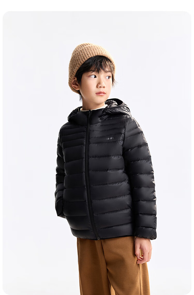 Annil Kids Boys and Girls Short Down Jacket 2025 Winter New Cambridge Blue 140cm 12