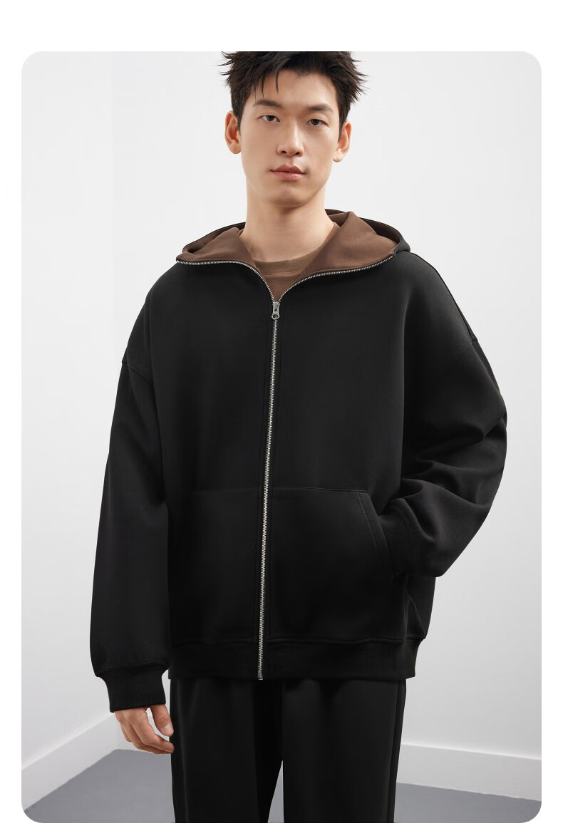 GXG Men's 25th Anniversary Autumn New Dual-Color Casual Open-Front Sweatshirt, Gray, Size 175/L 4