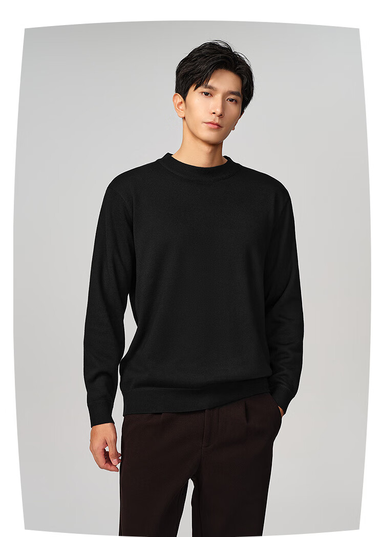 HLAHLA Men's Warm Knitted Sweater 25 Crew Neck Fleece Lined Thick Soft Winter Pullover 7