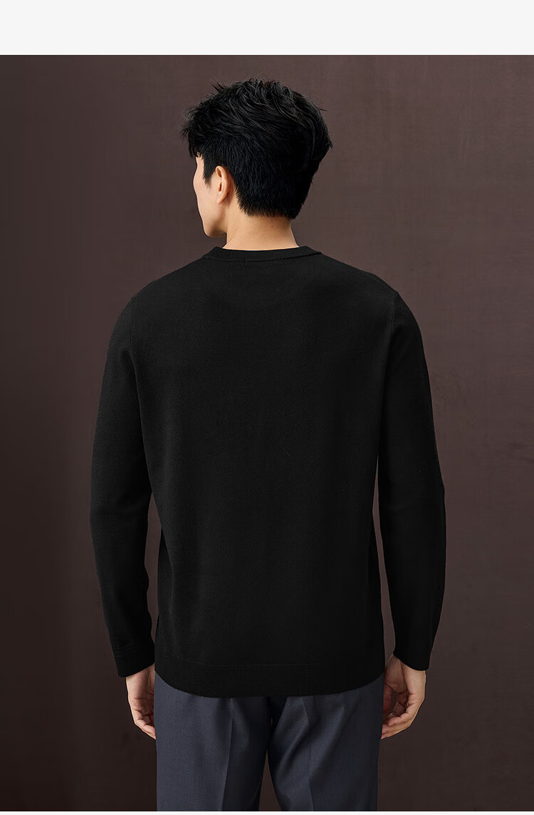 HLA Long-Sleeve Knit Sweater for Men, Light Business Chic Ageless Round Neck Pullover, Winter Wear for Me 4