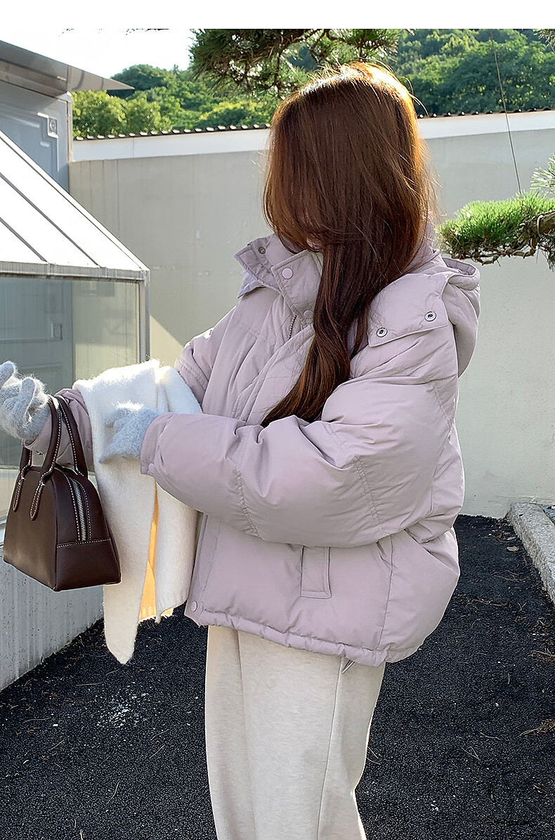 TonLion 2025 Winter Women's Korean Style Loose Fit Hooded Short Down Jacket 3