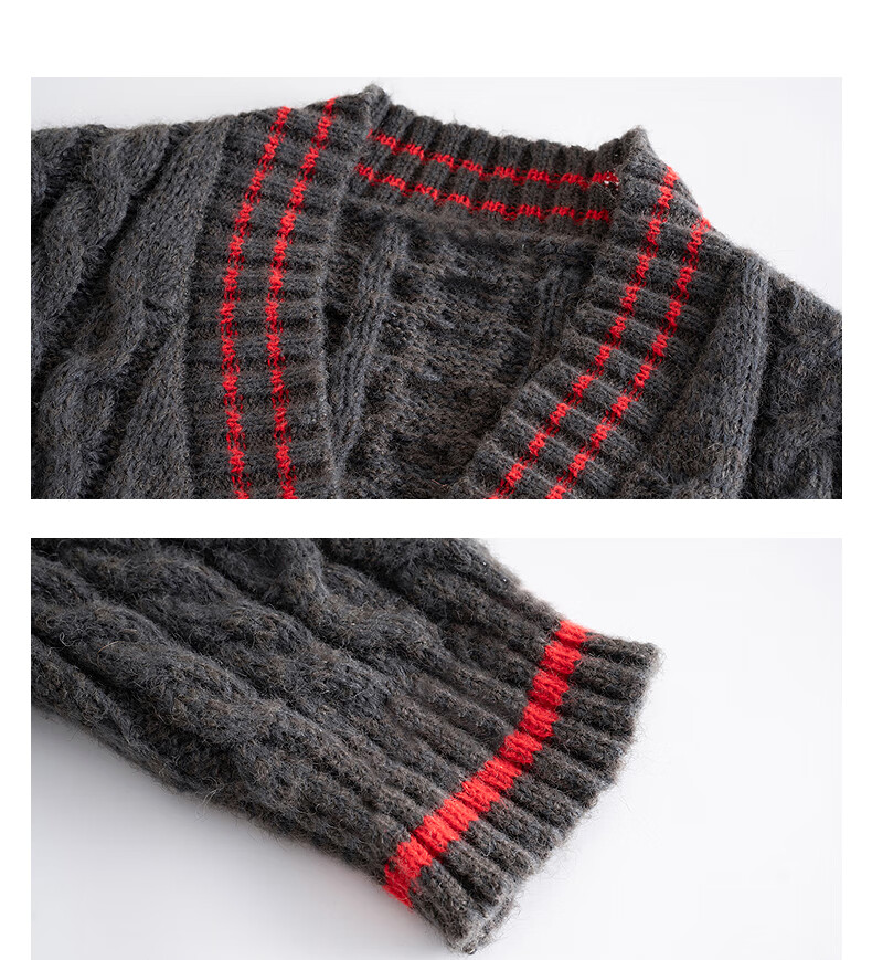 TonLion 2025 Autumn Winter Vintage Cable Knit Loose Cardigan Women's Sweater High-End Fashion Knitwear 8