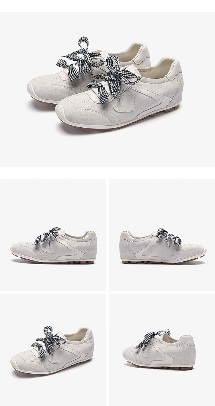 Lyle & Scott New German Training Shoes Commuter Casual Height-Increasing Genuine Leather Agan Shoes Women 6T34101 Linen White OWS 35 9