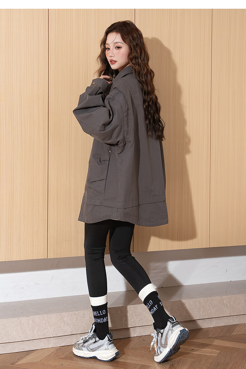 TonLion 2026 Spring Women's Lapel Coat Black S 31