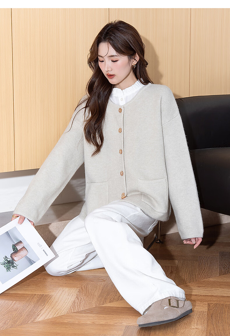 TonLion 2025 Autumn Winter Elegant Simple Knit Cardigan Women Spring Autumn Jacket High-End Youthful Versatile Sweater 8