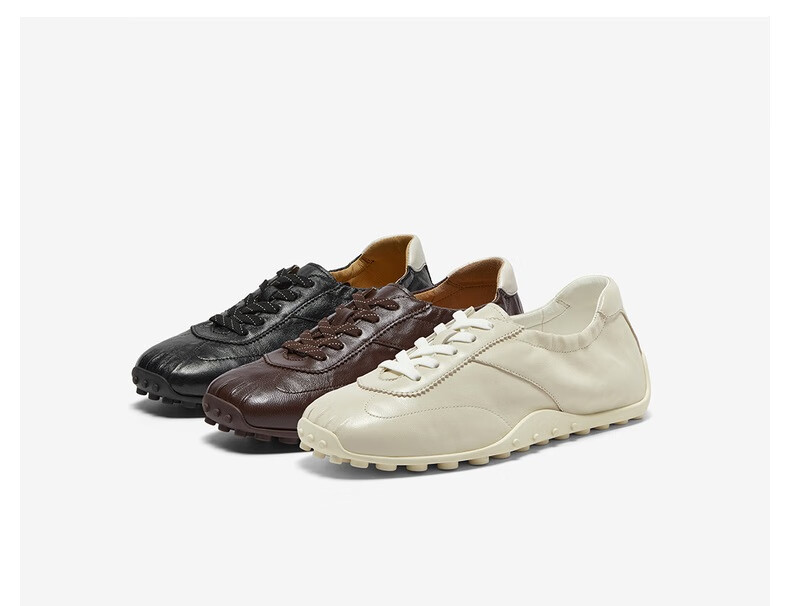 Bata Sheepskin Ballet Training Women's 2026 Spring New Fashion Soft Sole Casual Sports Shoes Brown-39 3