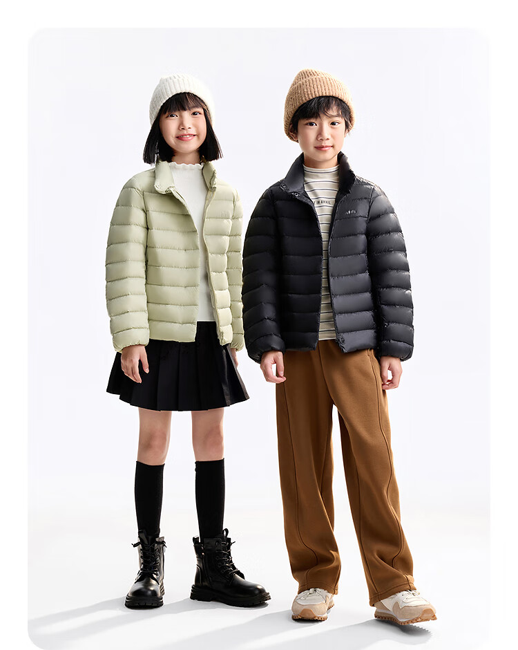Annil Kids Boys and Girls Short Stand Collar Down Jacket 2025 Winter New Cambridge Blue 120cm 11