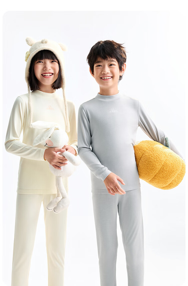 Annil Kids Boys and Girls Autumn Clothes Set 2025 New Milk Candy White 140cm 8