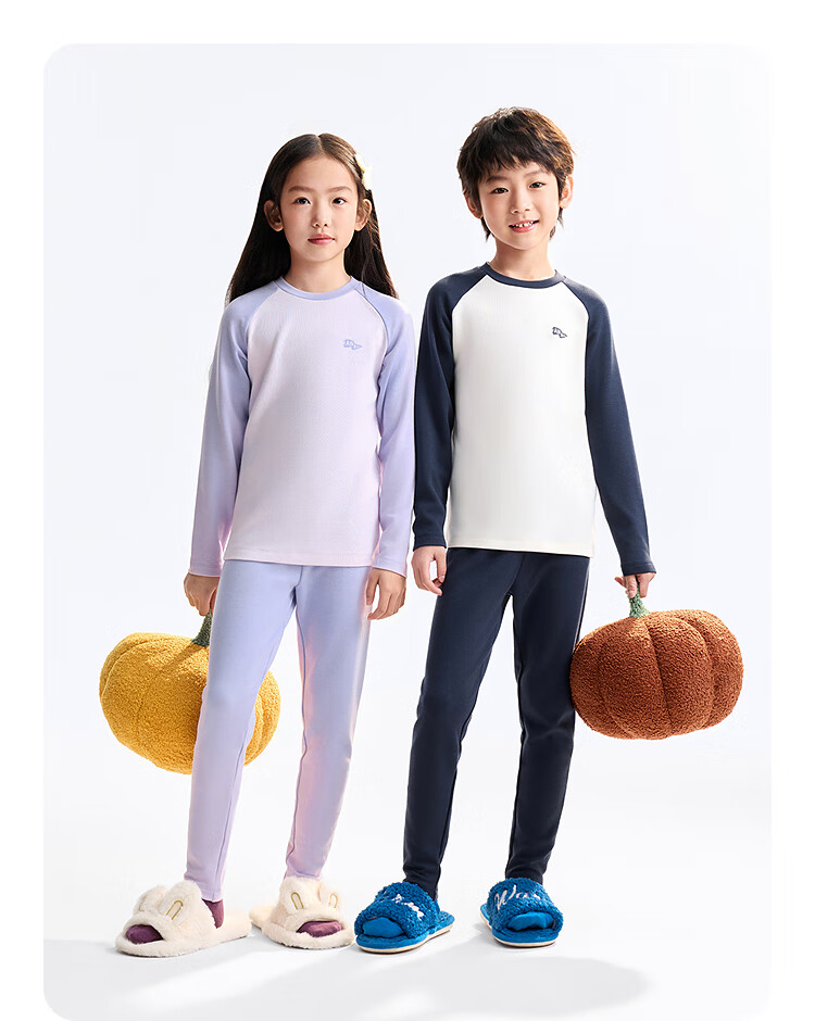 Annil Kids Boys and Girls Autumn Thermal Underwear Set 2025 New Winter Style New Sapphire Blue 150cm 6