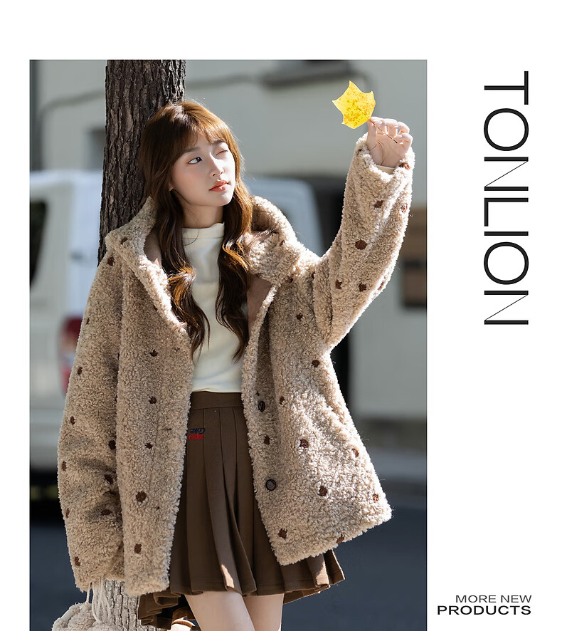 TonLion 2025 Winter Women's Hooded Faux Shearling Coat 2