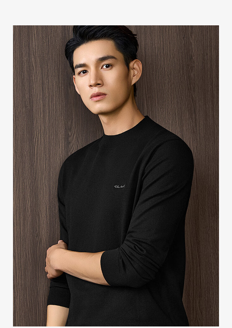 HLAHLA Men's Long Sleeve Knitted Sweater Autumn 25 Core-Spun Yarn Warm and Odor-Resistant Sweater 2