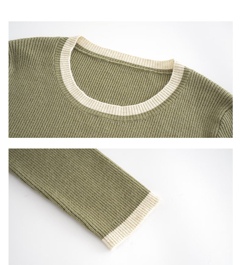 TonLion 2025 Autumn Winter Colorblock Faux Two-Piece Crew Neck Pullover Knit Sweater for Women Slim Fit Top 9