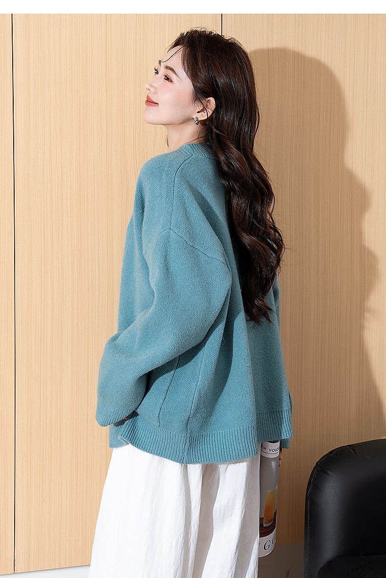 TonLion 2025 Autumn Winter Casual Women's Simple V-Neck Cardigan Jacket 6