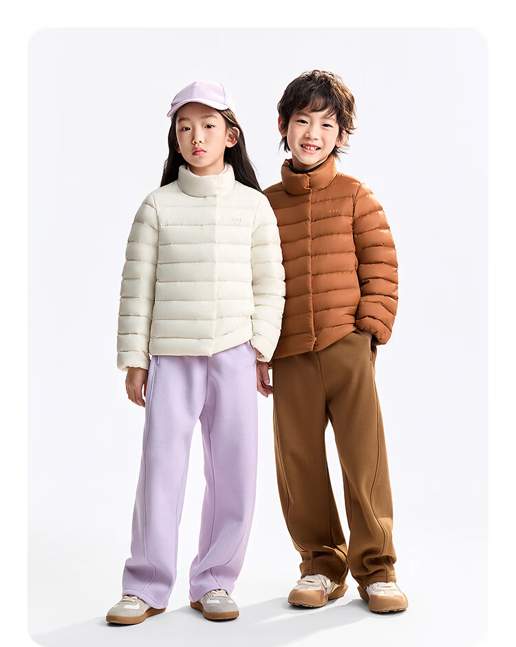 Annil Kids Boys and Girls Short Stand Collar Down Jacket 2025 Winter New Cambridge Blue 120cm 15