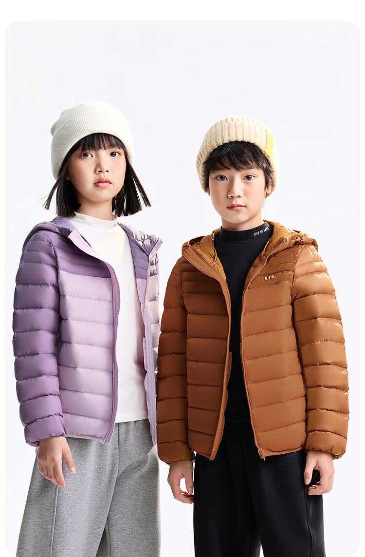 Annil Kids Boys and Girls Short Down Jacket 2025 Winter New Cambridge Blue 140cm 6