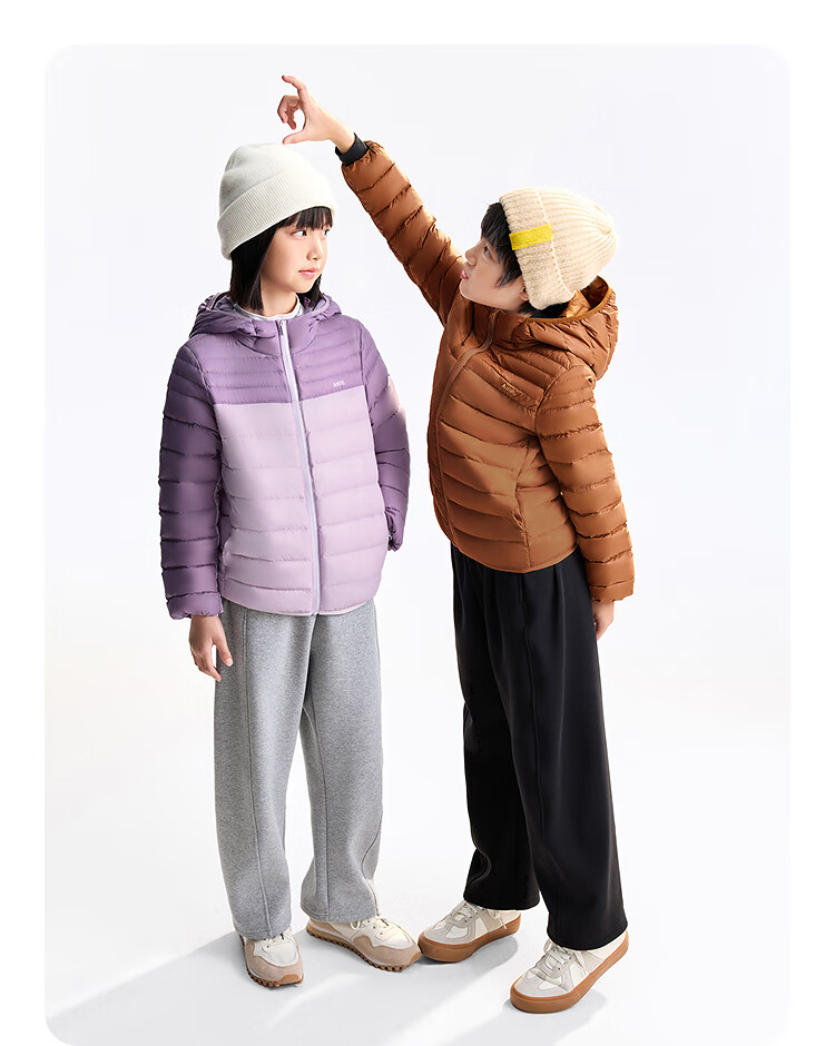 Annil Kids Boys and Girls Short Down Jacket 2025 Winter New Cambridge Blue 140cm 15