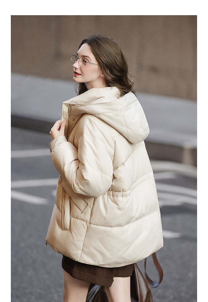TonLion 2025 Winter Women's Hooded Waist-Cinched Long Down Jacket 4
