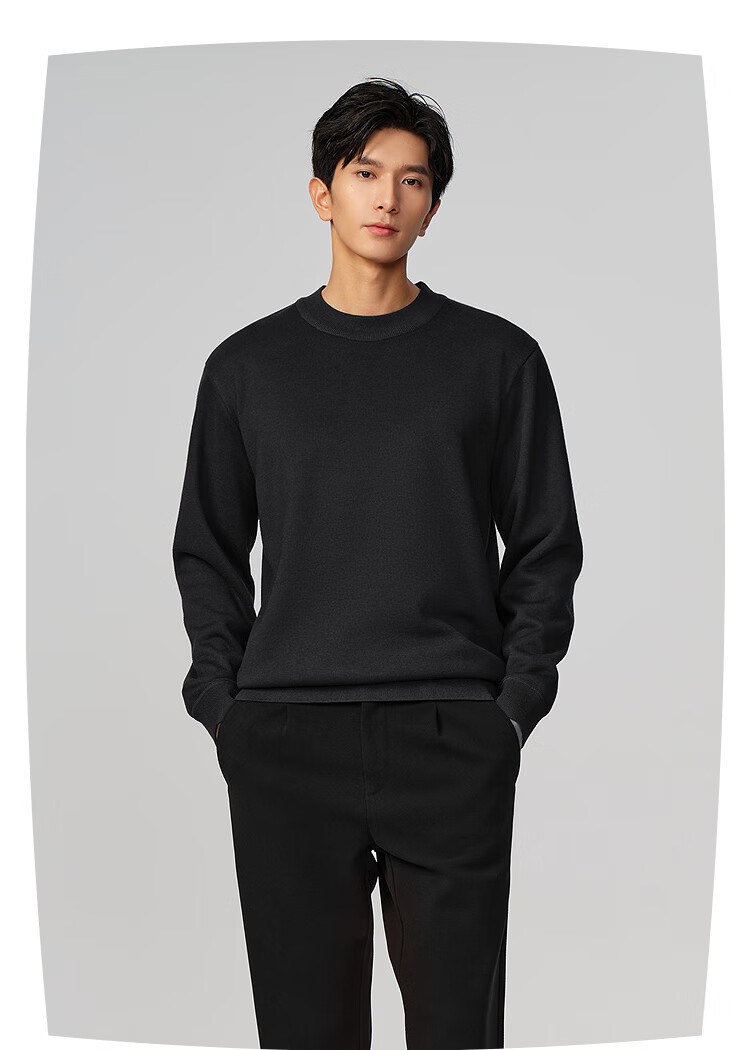 HLAHLA Men's Warm Knitted Sweater 25 Crew Neck Fleece Lined Thick Soft Winter Pullover 3