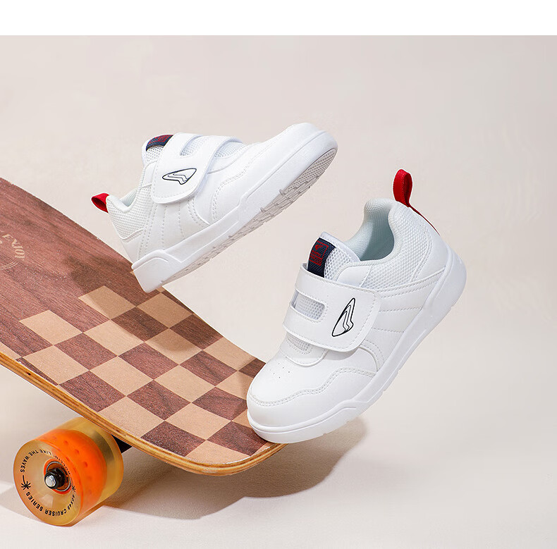 DR·KONG Autumn Boys' Casual Walking Shoes, Lightweight Breathable Versatile White Children's Sneakers, White, Size 27 4