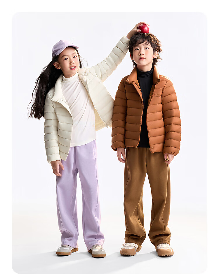 Annil Kids Boys and Girls Short Stand Collar Down Jacket 2025 Winter New Cambridge Blue 120cm 17