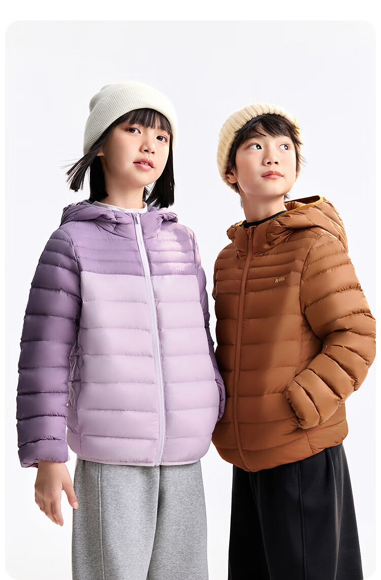 Annil Kids Boys and Girls Short Down Jacket 2025 Winter New Cambridge Blue 140cm 14