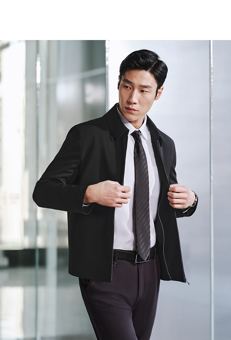 YOUNGOR Business Commuter Spring New Men's Polo Collar Durable Double-Layer Stretch Executive Jacket 424965F 14