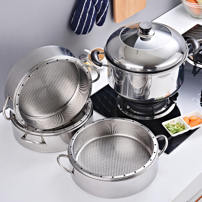 【京东好货】不锈钢蒸锅家用节能不串味多层加厚蒸笼无孔蒸饭锅三层