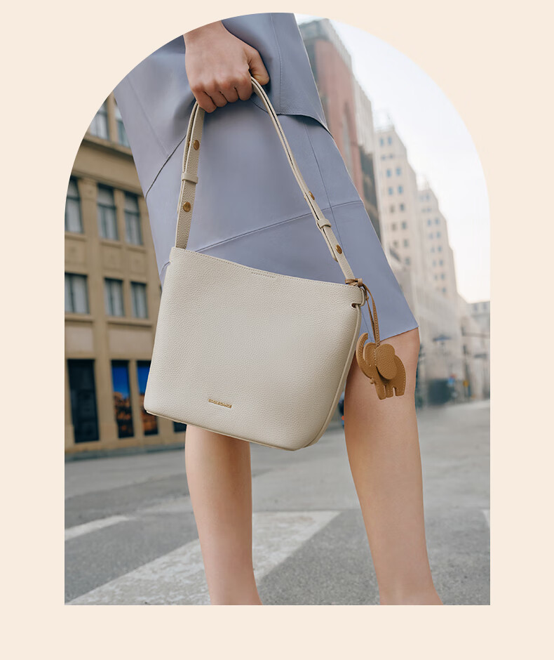 Belle Women's Simple Little Elephant Casual Bucket Bag Versatile Handbag for Mom X7258AX5 Gray 4