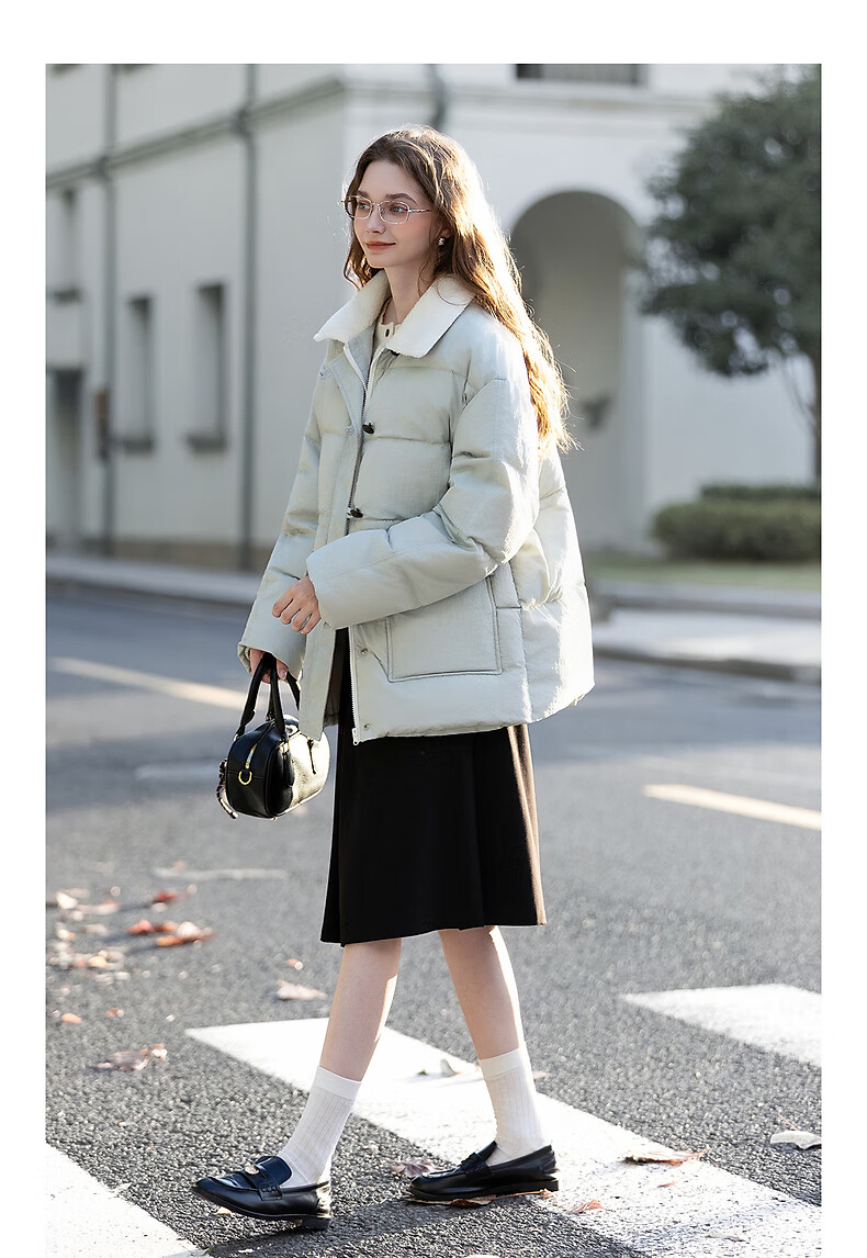 TonLion 2025 Winter Women's Faux Shearling Collar Long Down Coat 3