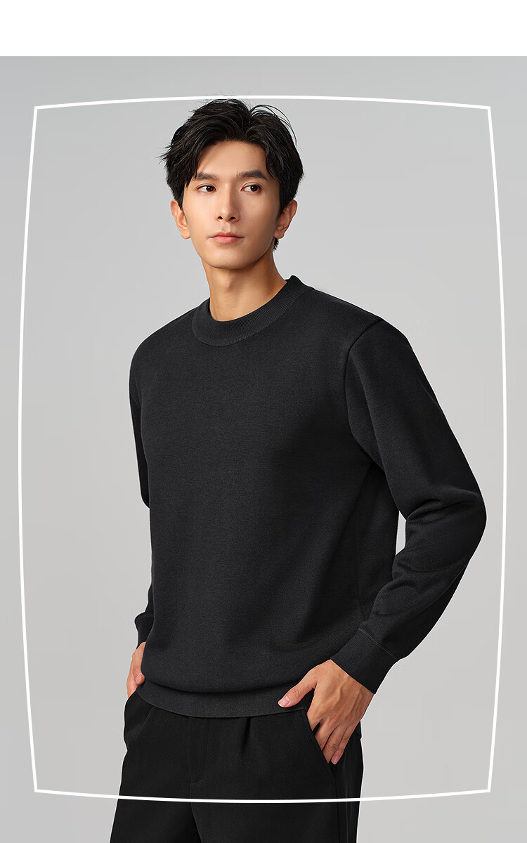 HLAHLA Men's Warm Knitted Sweater 25 Crew Neck Fleece Lined Thick Soft Winter Pullover 2
