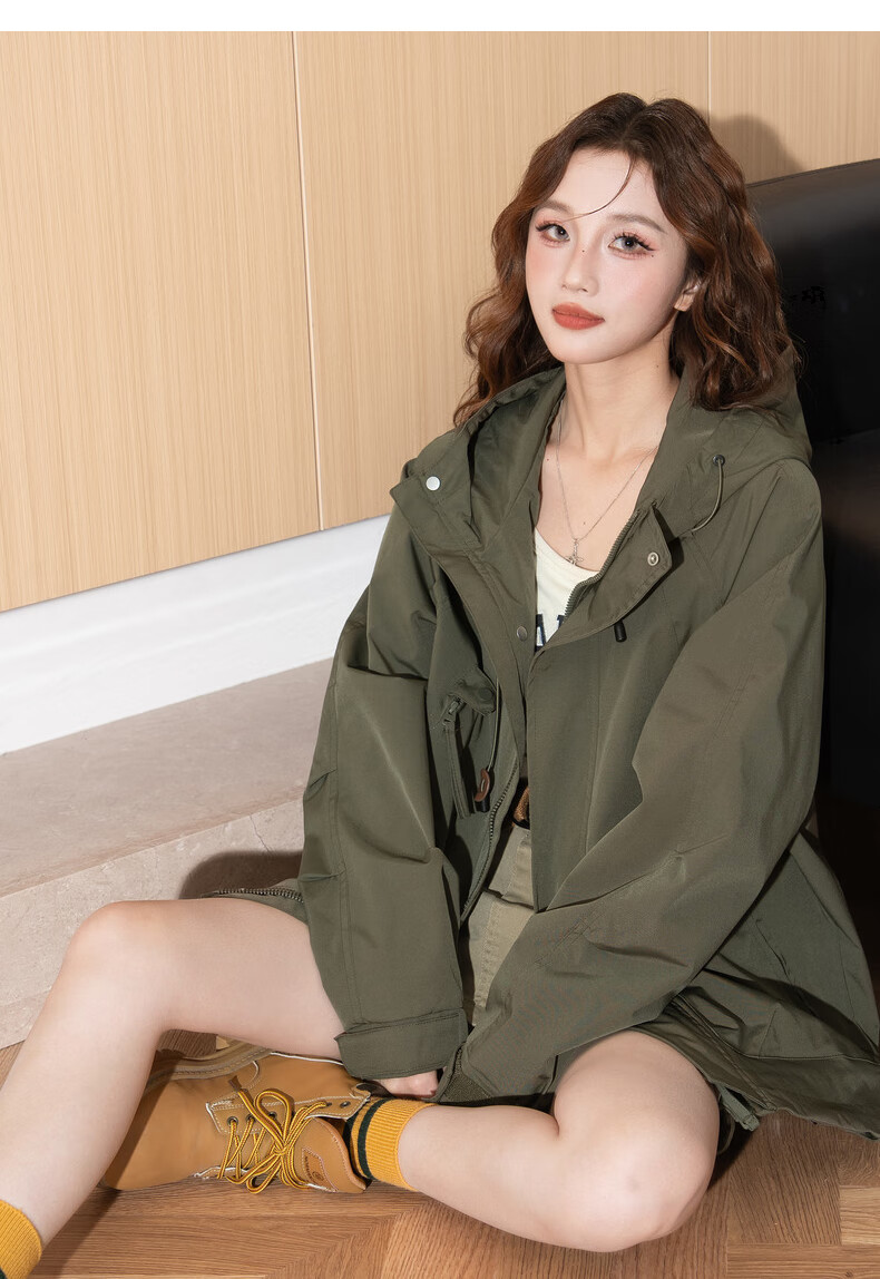 TonLion 2026 Spring Autumn Women's Jacket Casual High-End Fashion Hooded Coat Ins Style 32