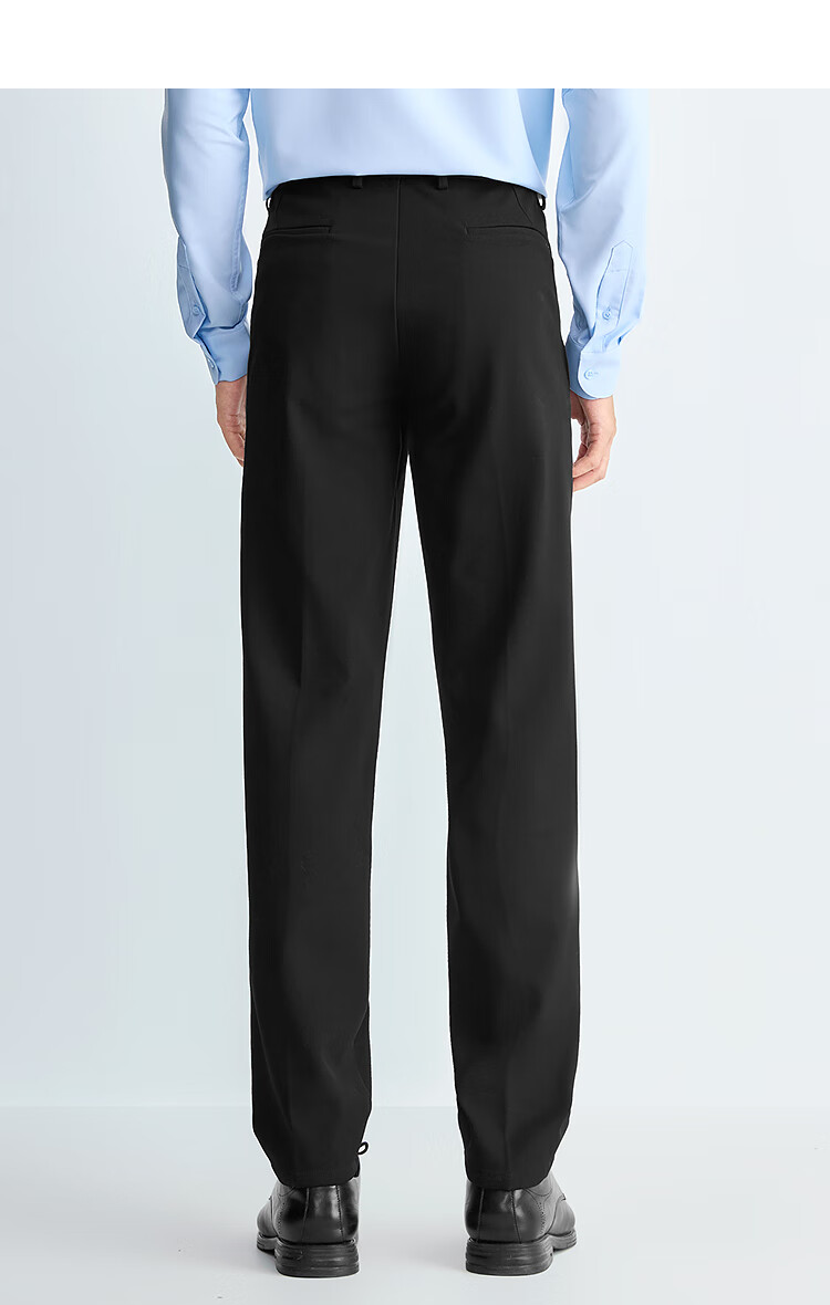 HLAHLA Men's Dress Pants 25 Light Business Fashion Solid Color Wrinkle-Free Embroidered Winter Trousers 4