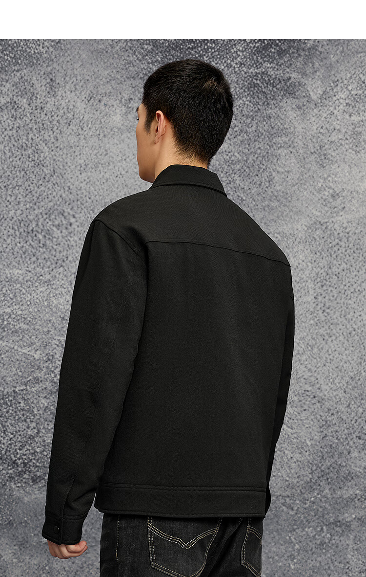 HLAHLA Men's Winter Cotton Jacket 25 Lapel Simple Fashion Warm Coat 4